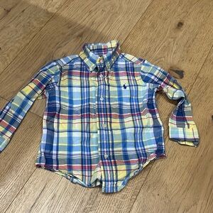 Ralph Lauren Plaid Kids button down Shirt - Blue, Yellow 2T long sleeve